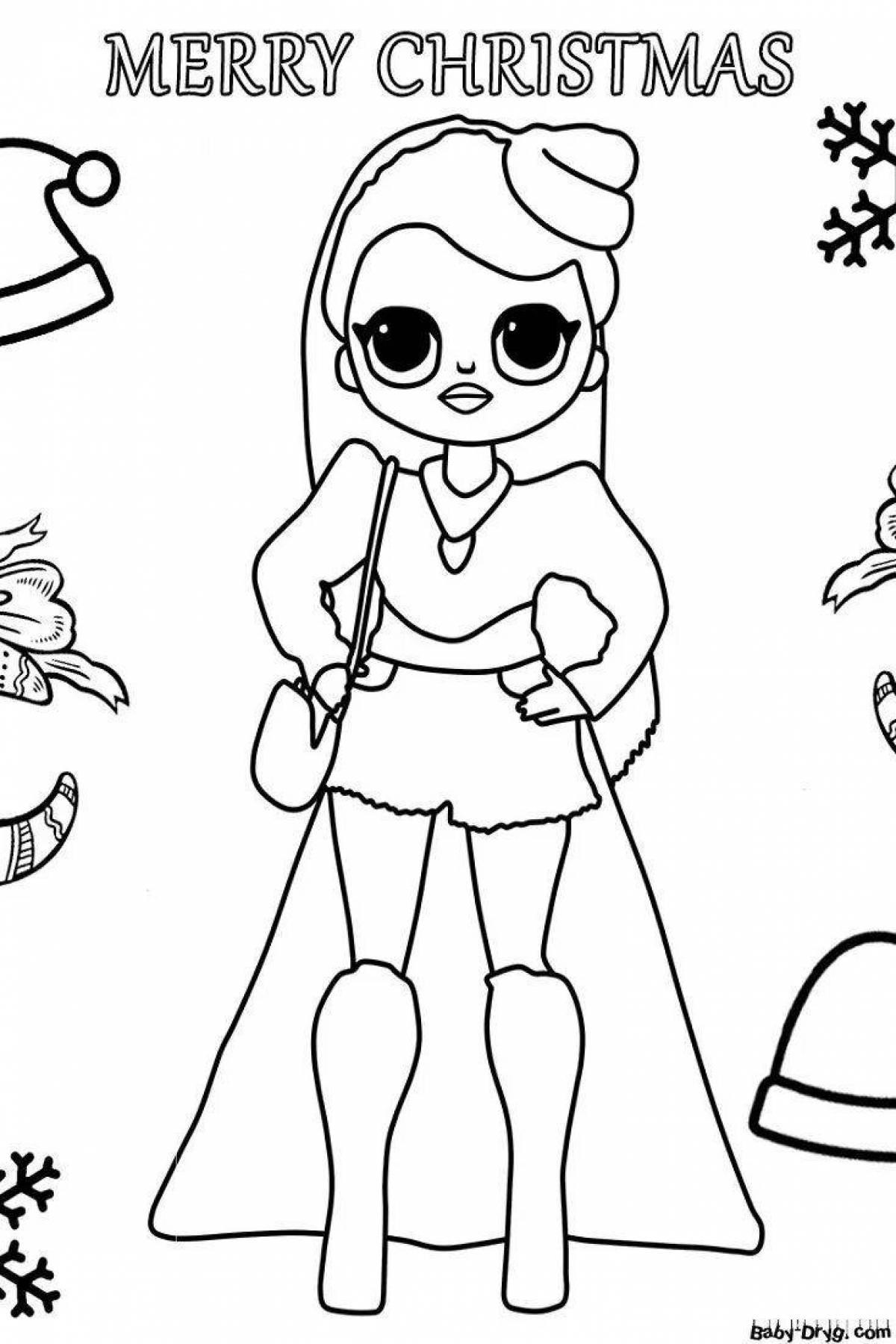 Sparkling coloring lol doll in a bathing suit