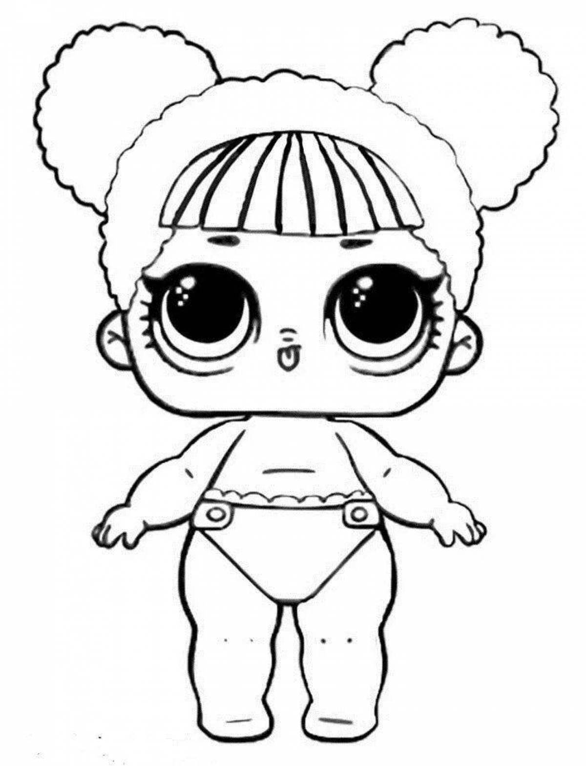 Dazzling coloring lol doll in swimsuit