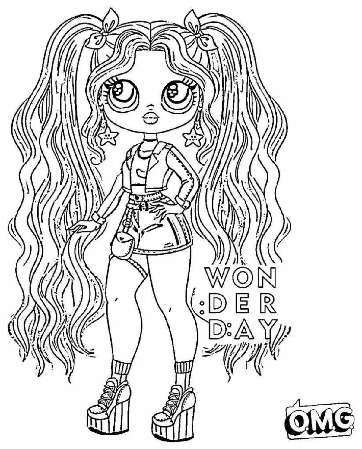 Attractive coloring book lol doll in a bathing suit