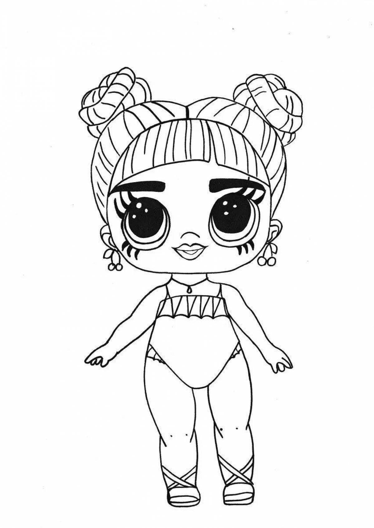 Surreal coloring lol doll in swimsuit