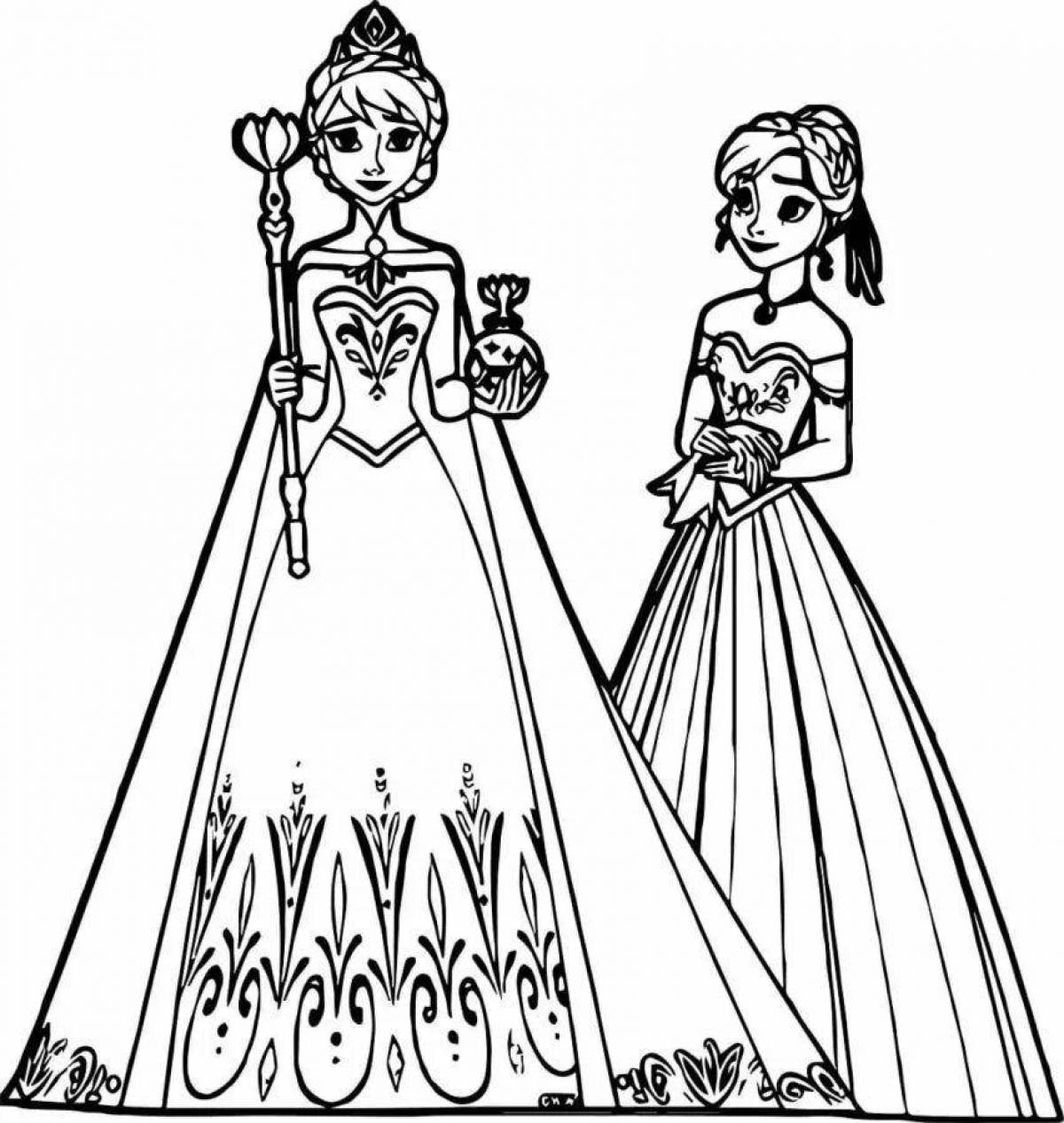 Princess Anna's elegant coloring book