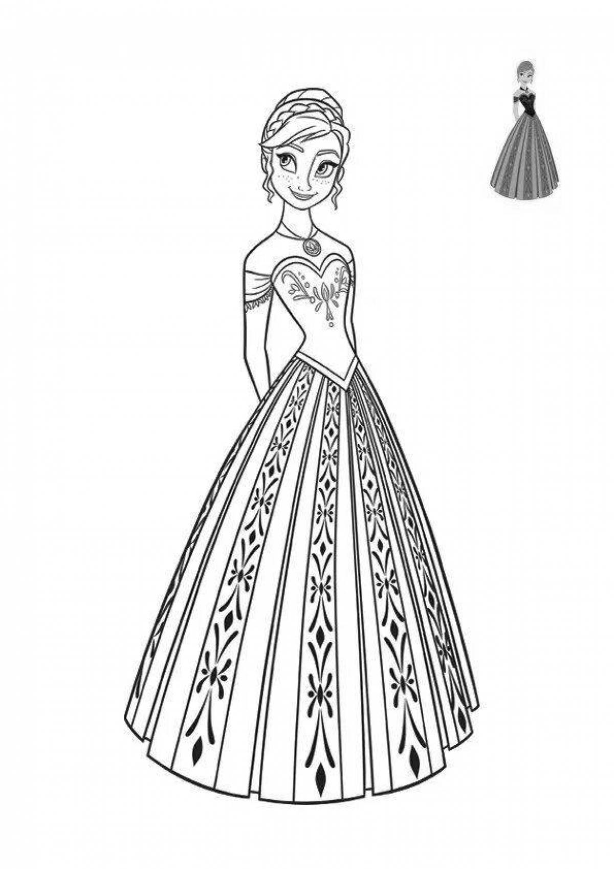 Beautiful princess anna coloring book