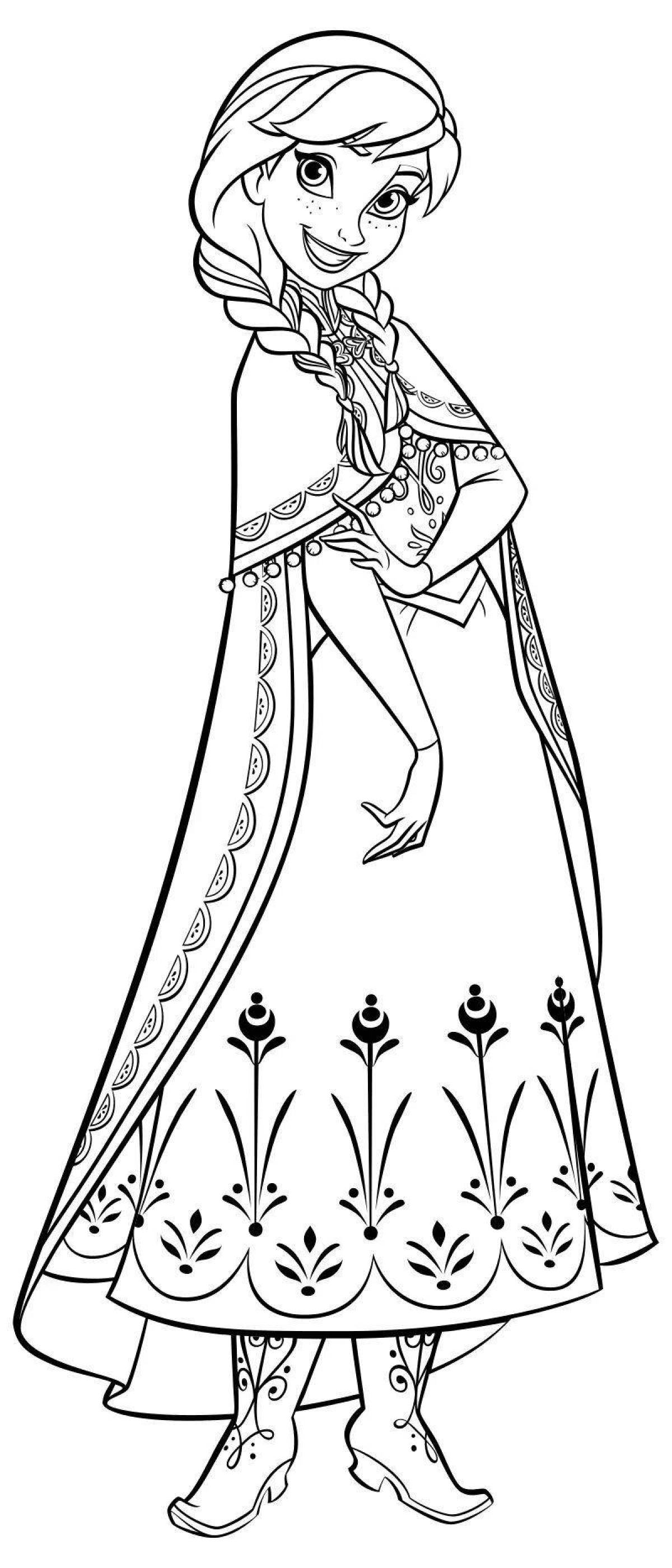 Безмятежная раскраска принцессы анны
