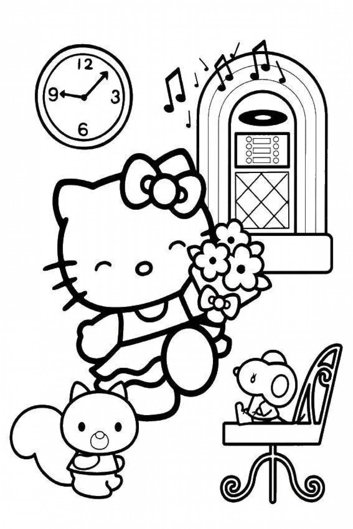 Amazing coloring hello kitty and her friends