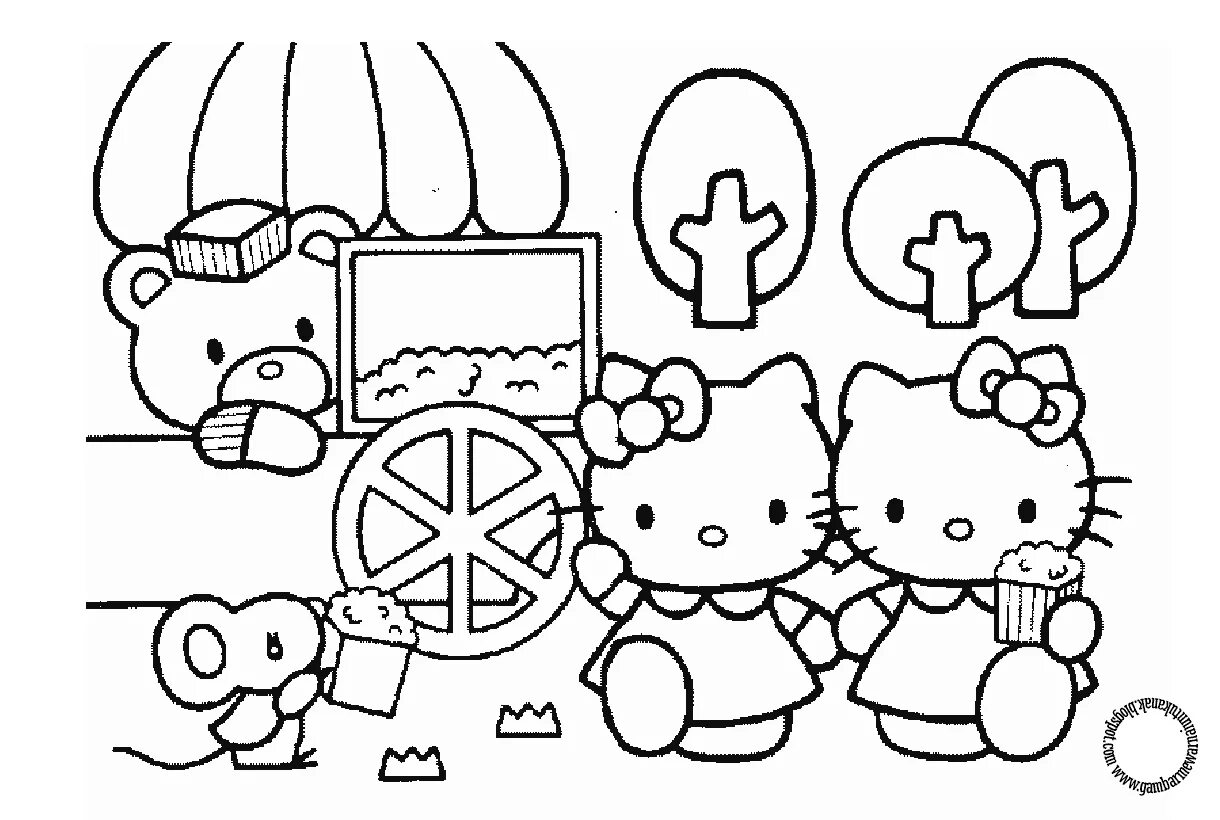 Coloring hello kitty and her friends