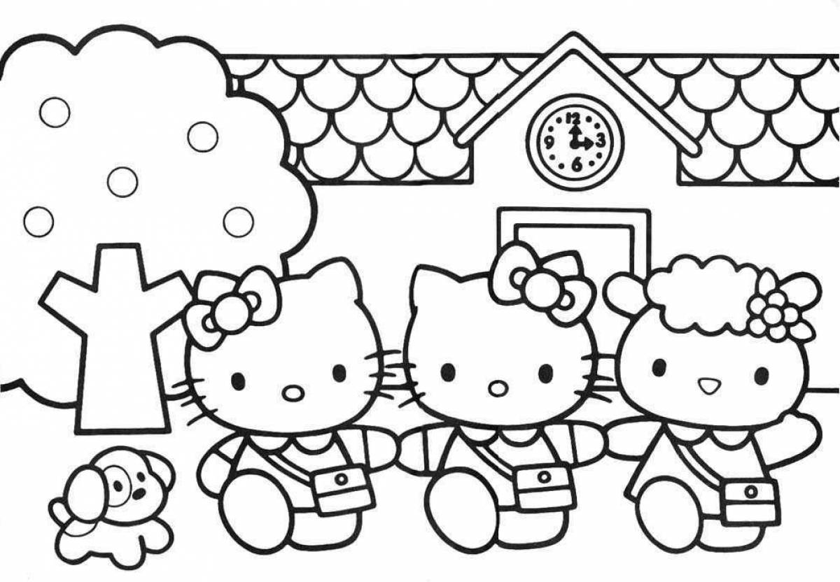 Cute coloring hello kitty and her friends