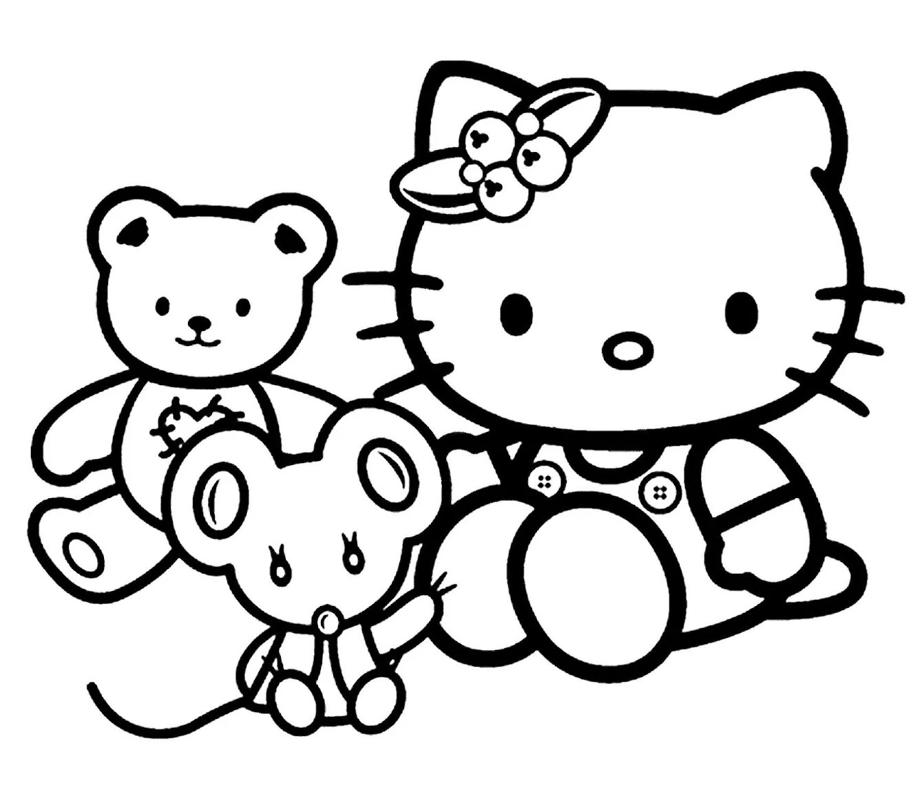Great coloring hello kitty and her friends