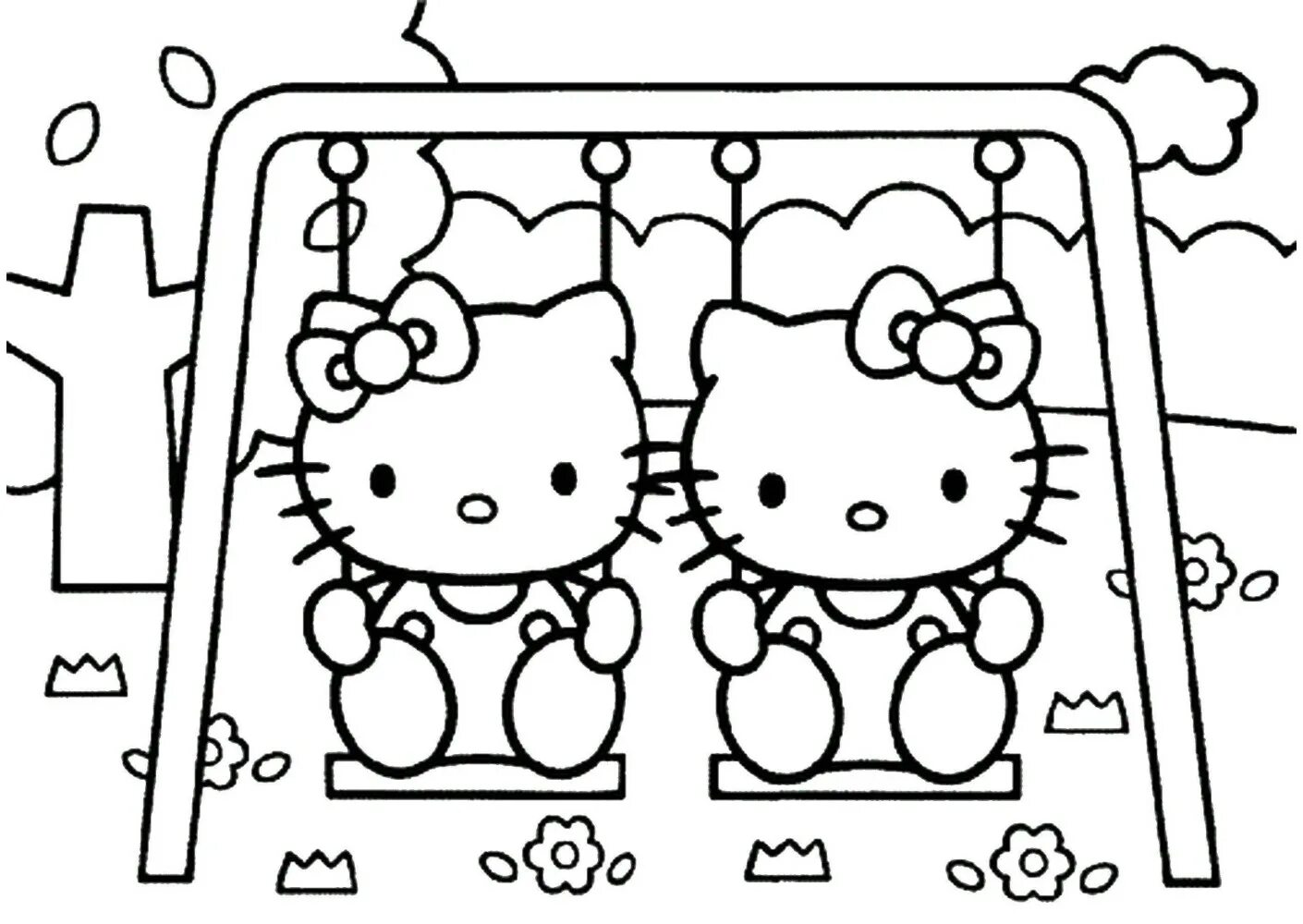 Sparkling coloring hello kitty and her friends