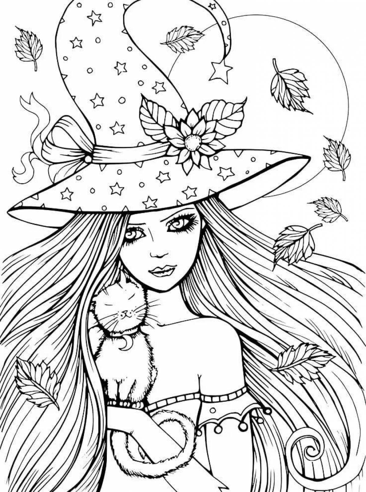 Delightful coloring book for girls 9 years old
