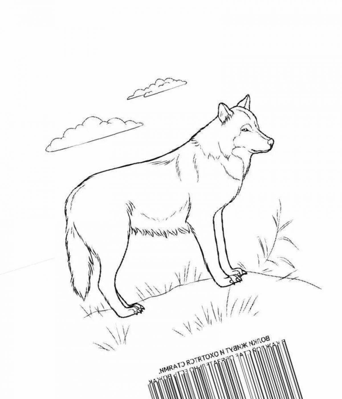 Intriguing red wolf coloring book