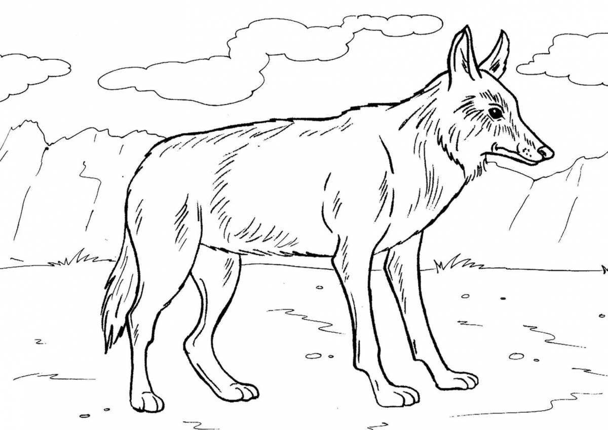 Generous red wolf coloring page