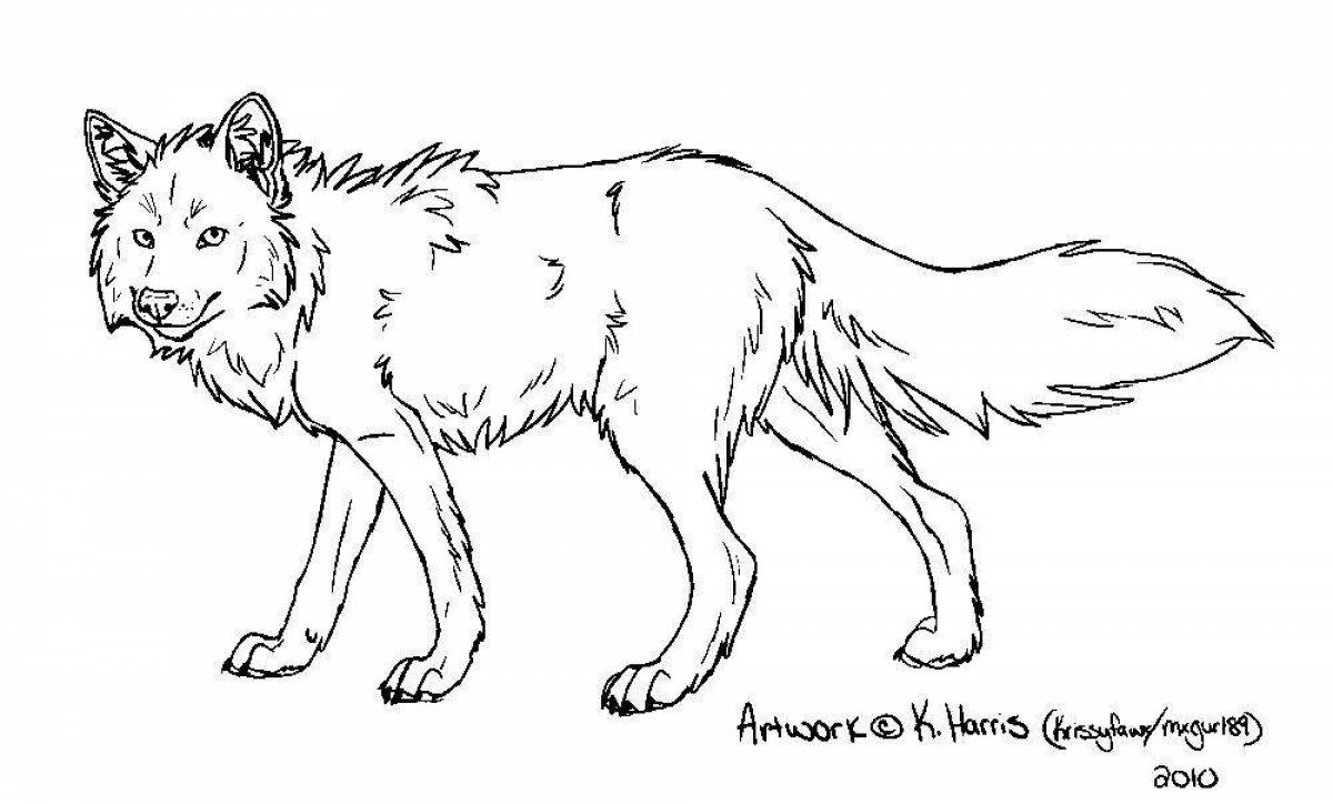 Luxury red wolf coloring page