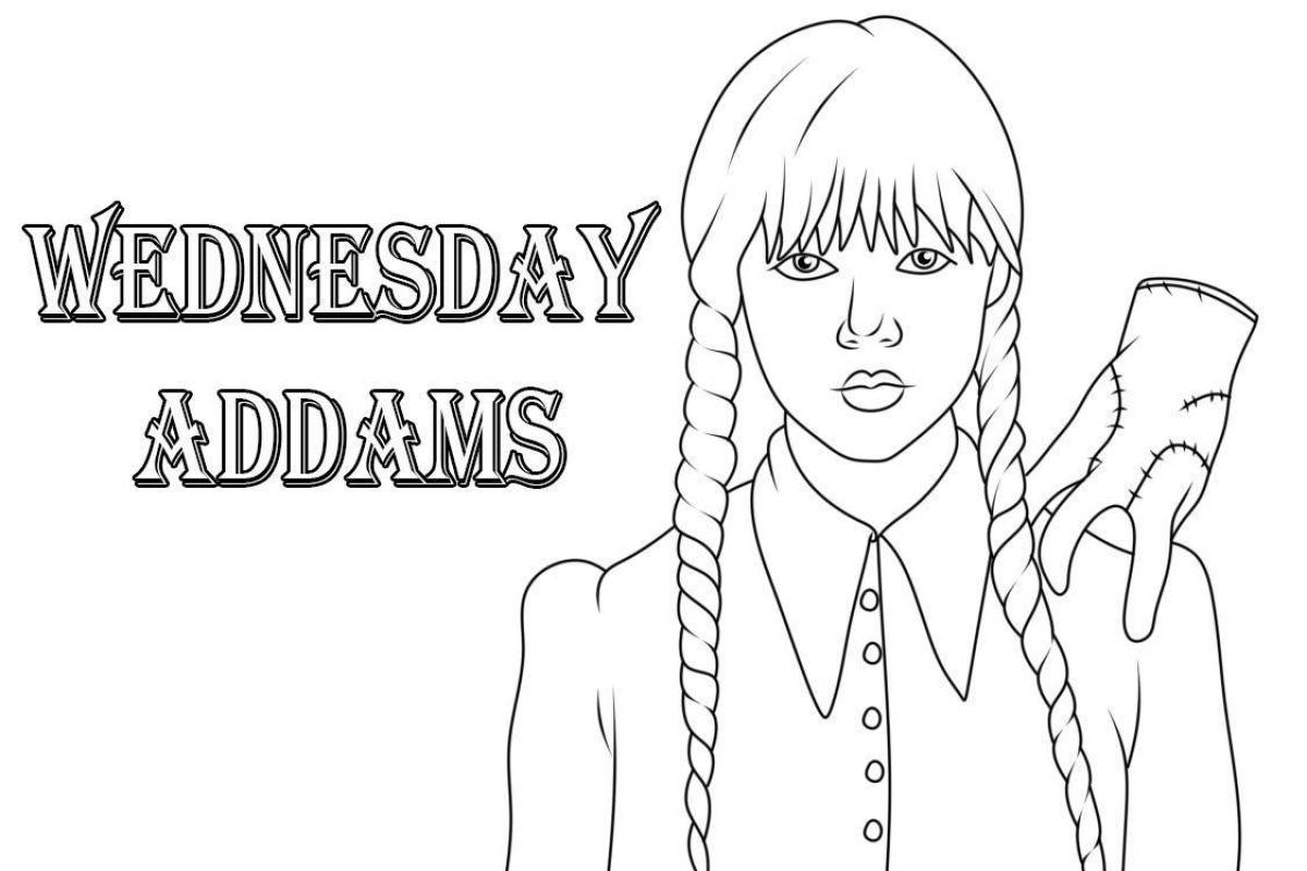 2022 Addams Wonderful Wednesday coloring page