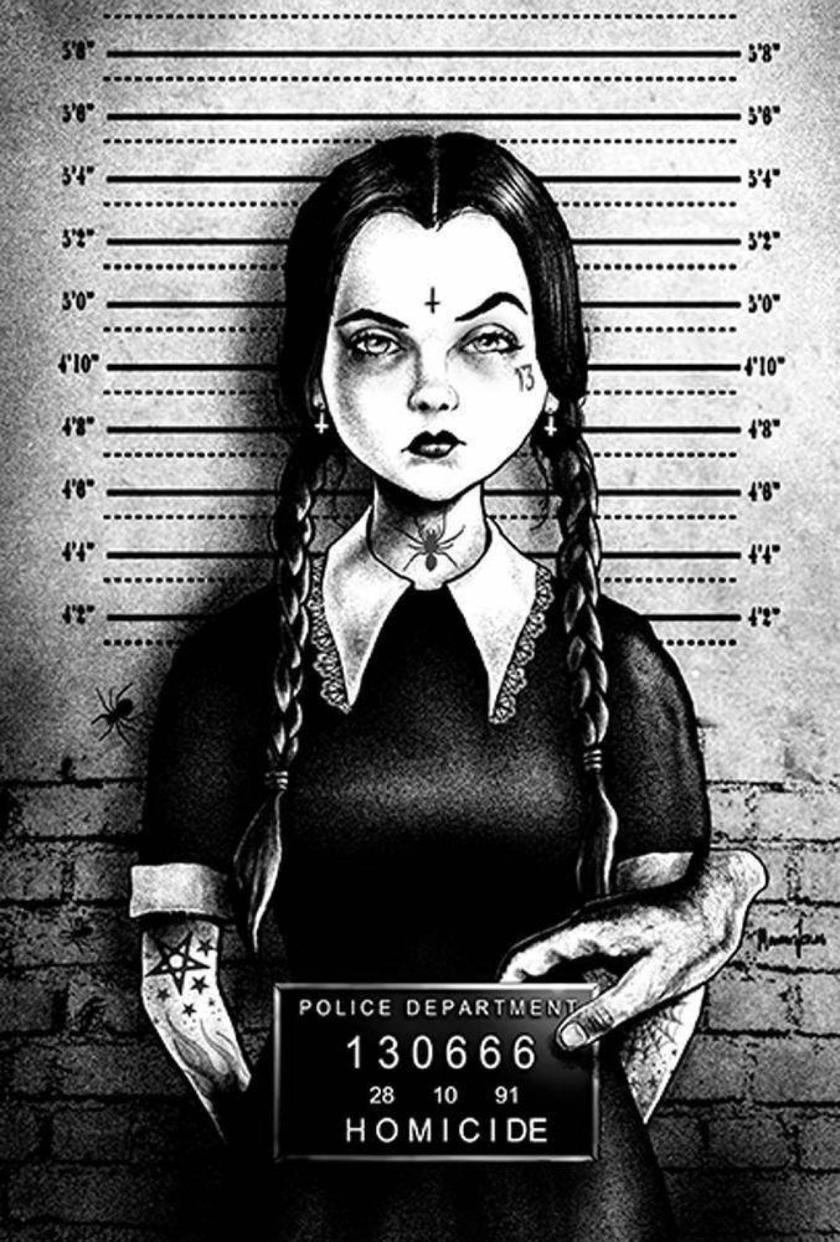 Wednesday Addams' awesome coloring book from 2022 series