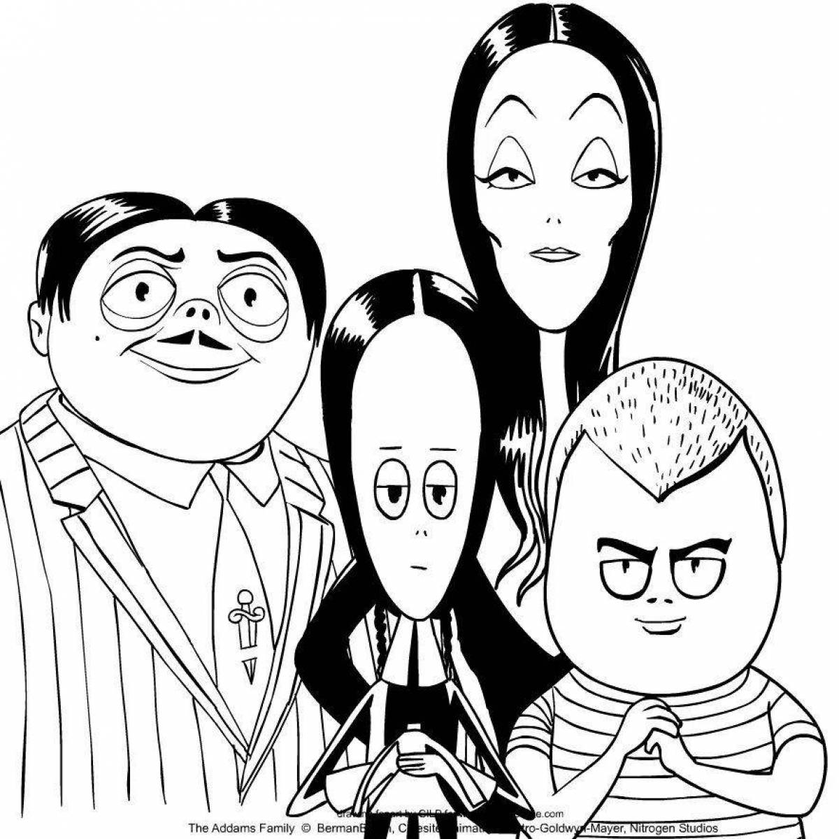 2022 addams fun wednesday coloring page