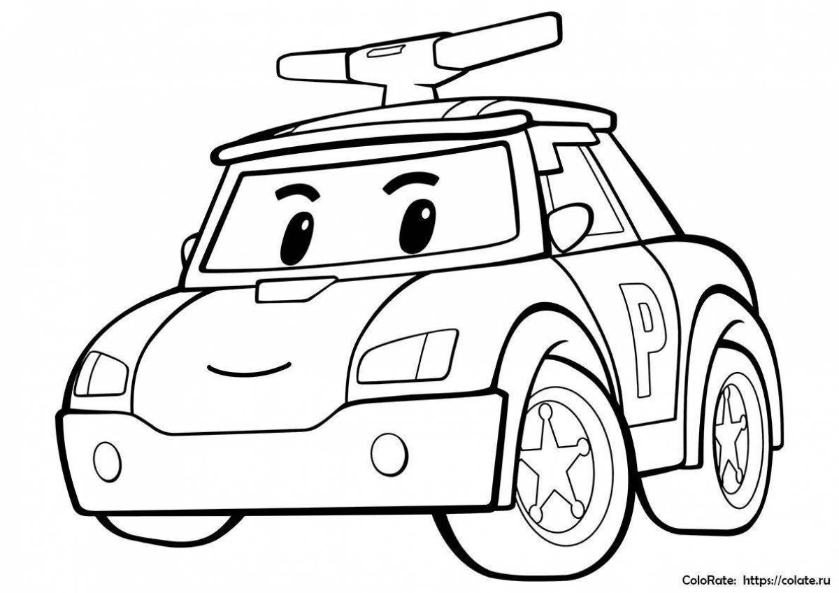 Playful coloring car for children 5 years old