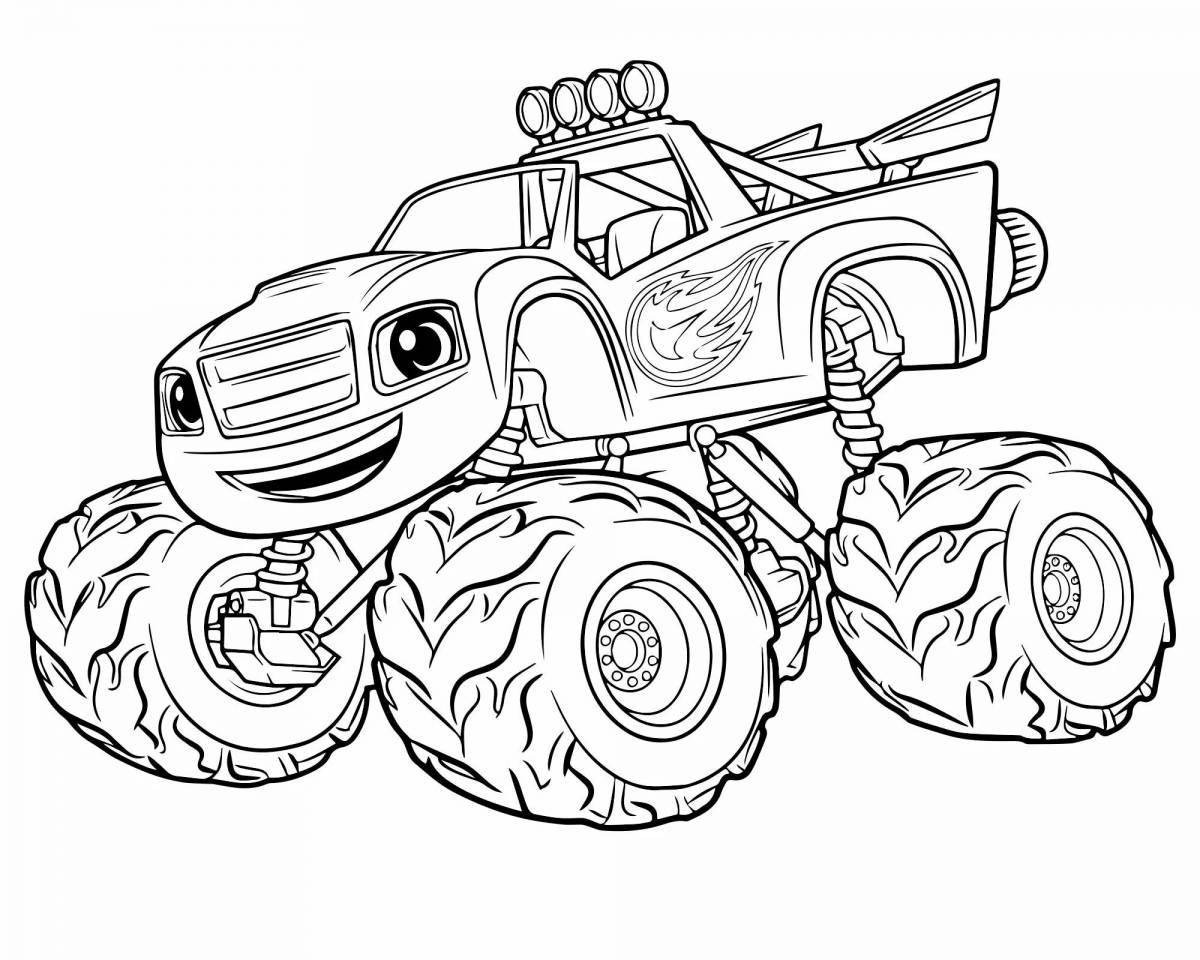 Crazy cars coloring page for 5 year olds