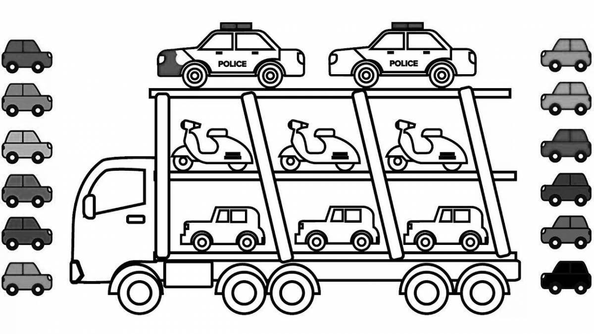 Explosive car coloring pages for 5 year olds