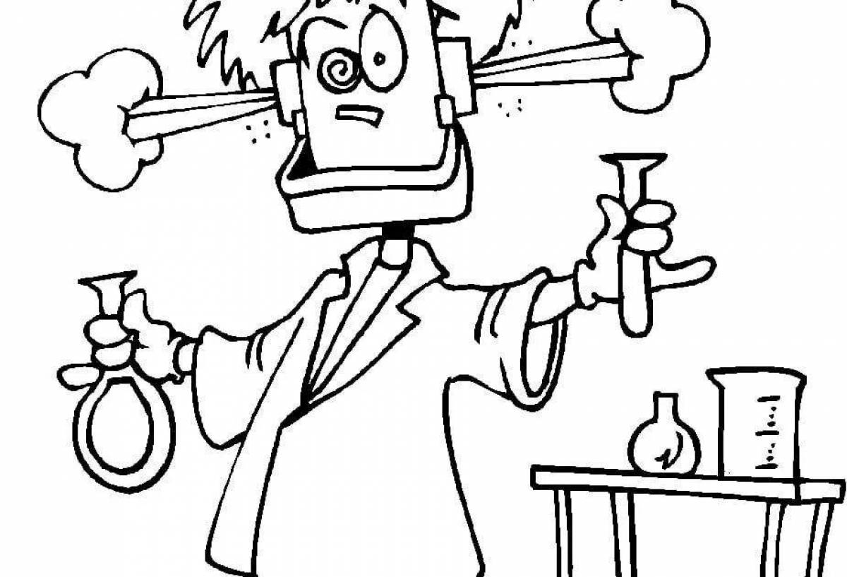 Colorful science and technology coloring page