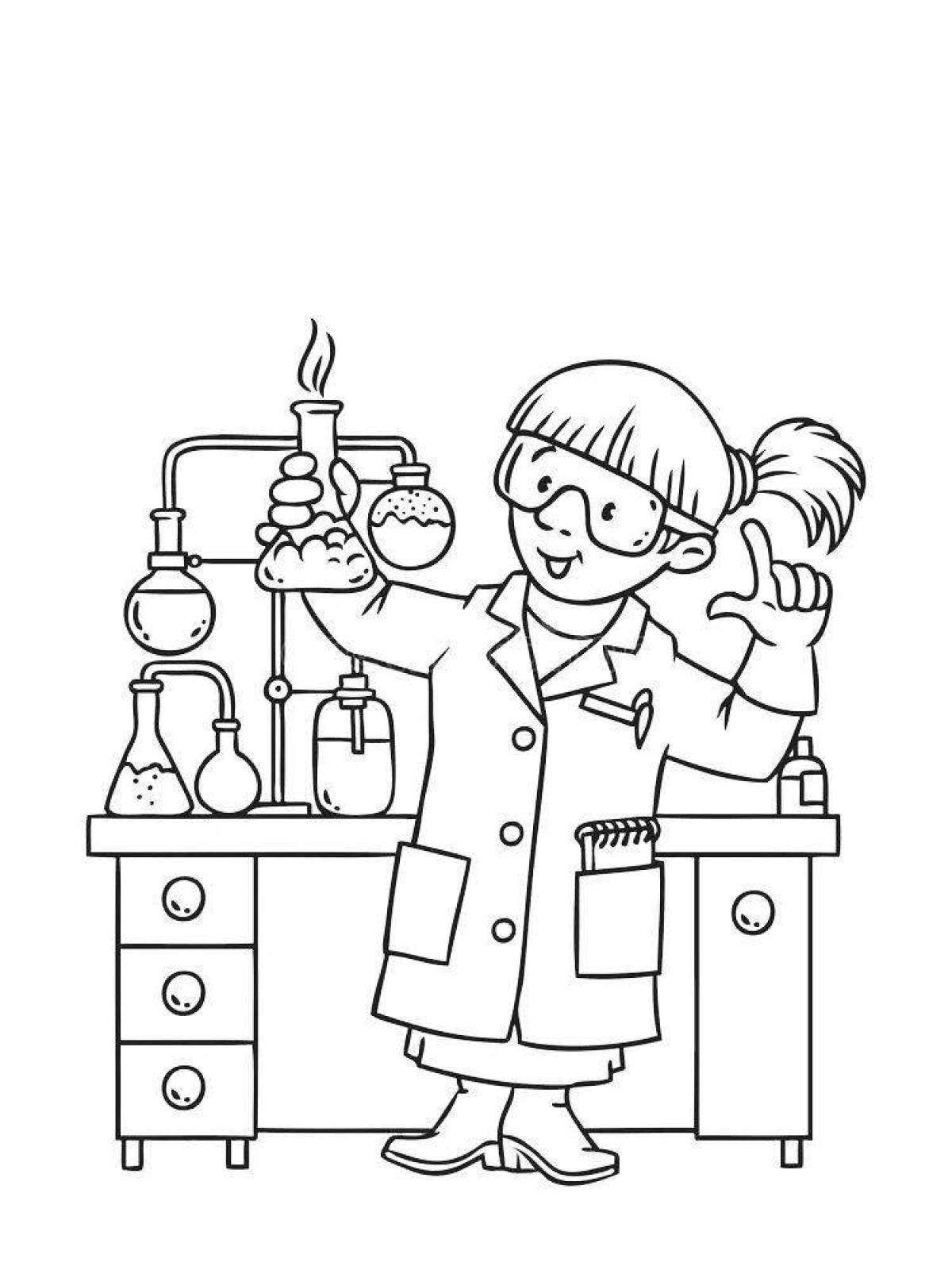 Adorable science and technology coloring page