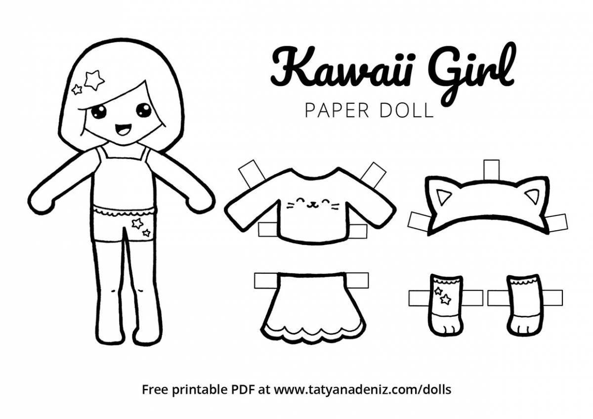 Stylish lol doll coloring book with clothes