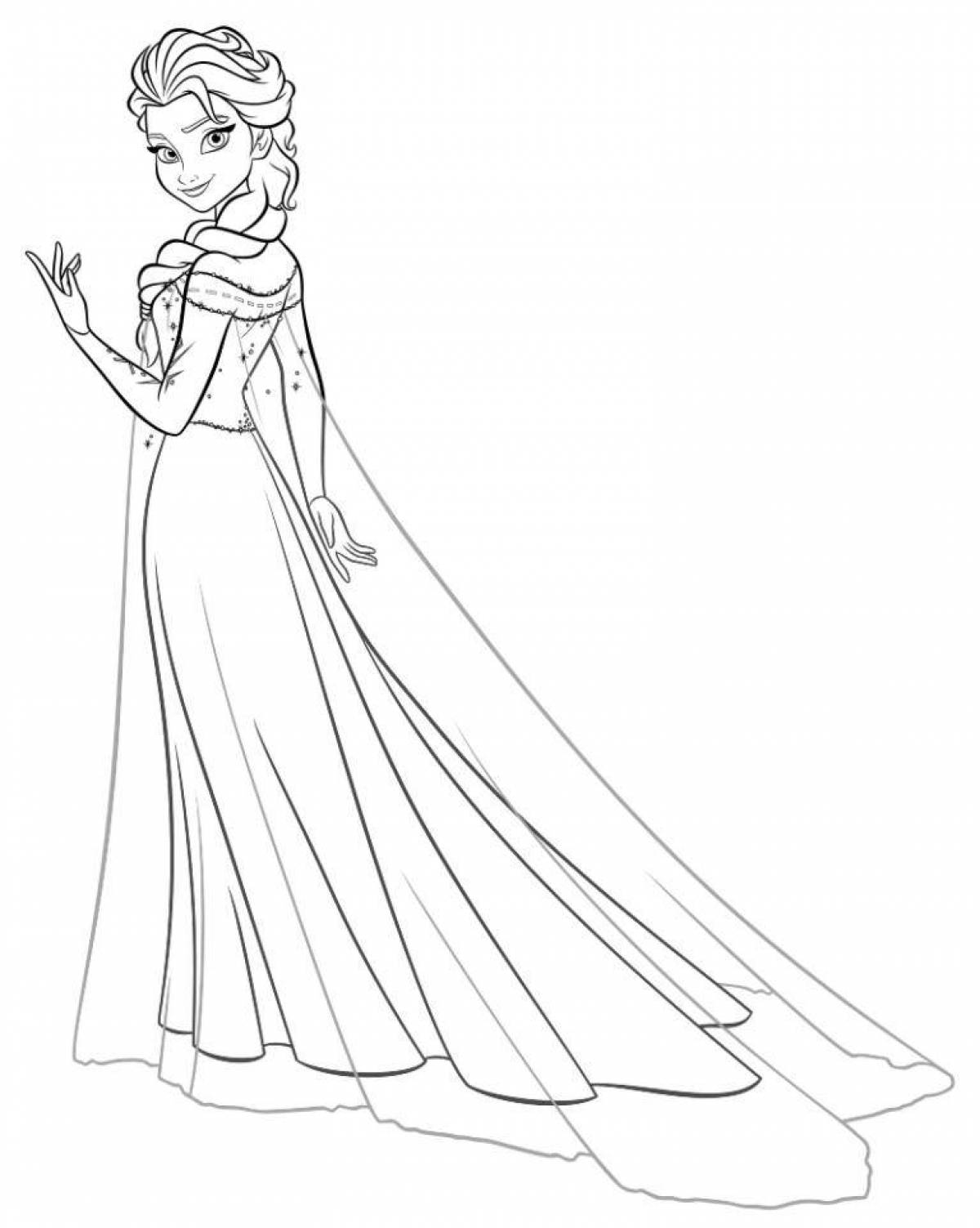 Elsa elegant coloring