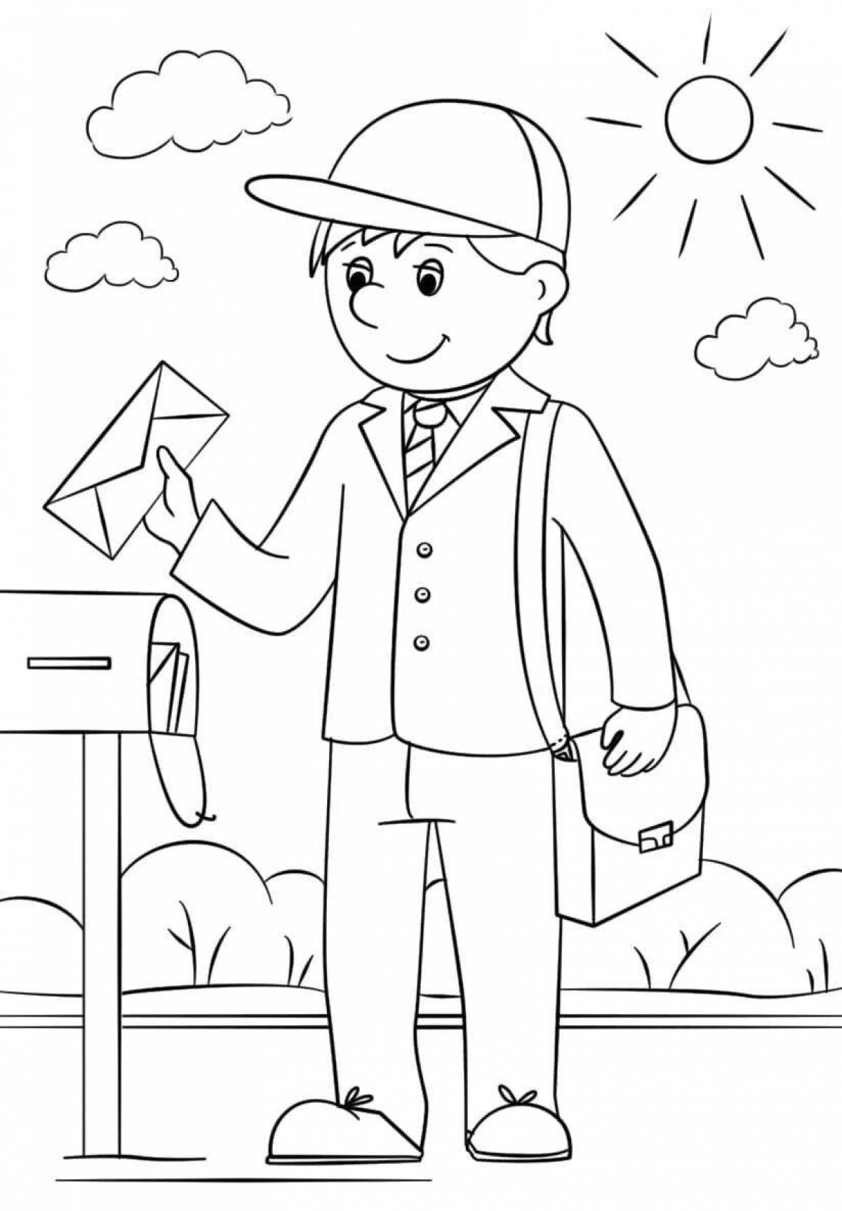 Vibrant firefighter coloring page