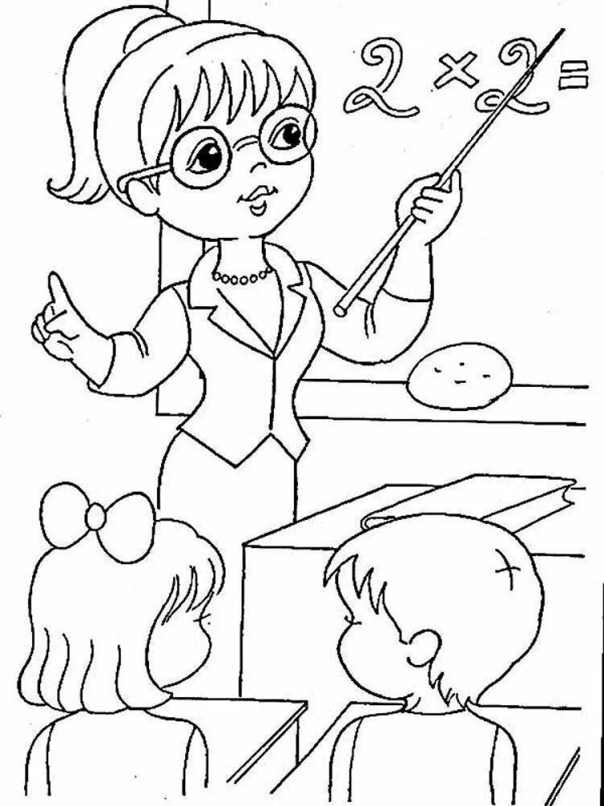 Coloring page cheerful doctor