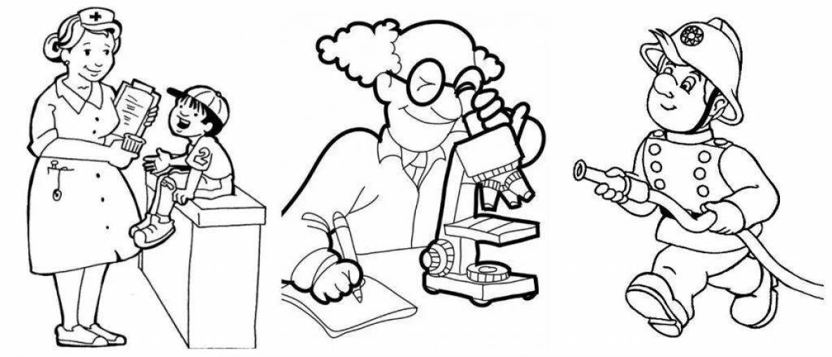 Coloring book cheerful accountant