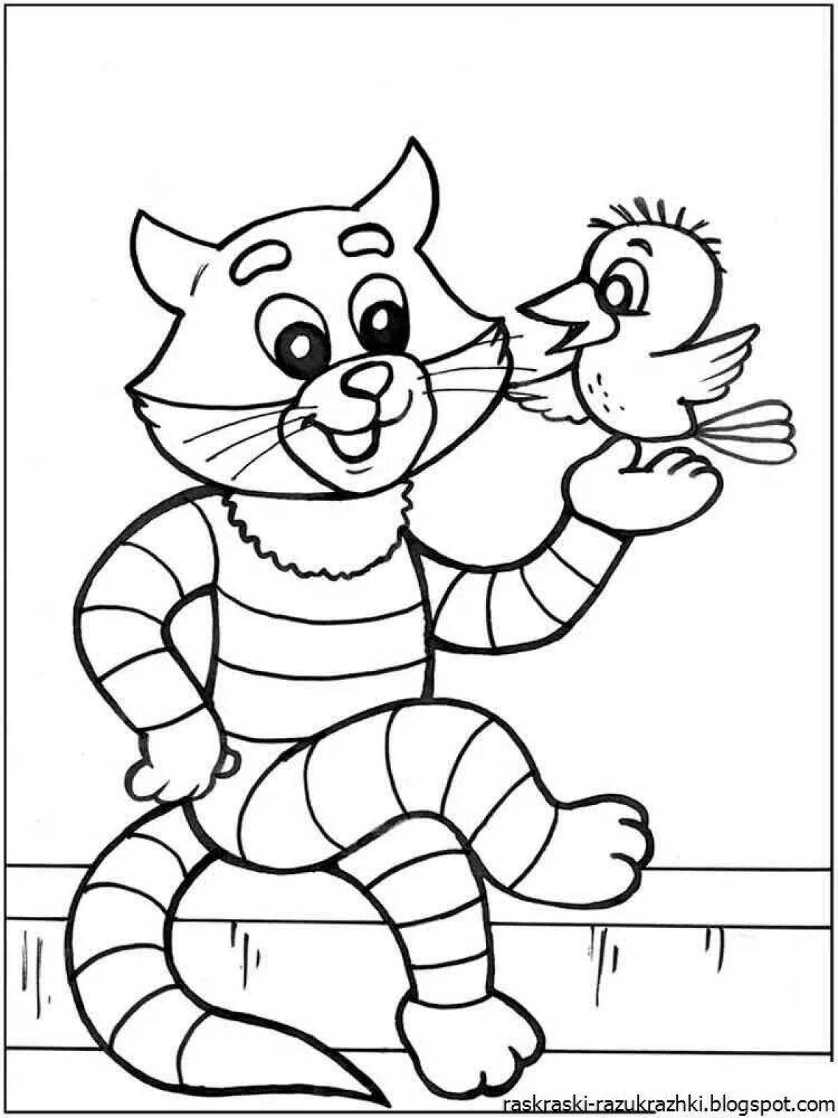 Bright coloring pages of prostokvashino
