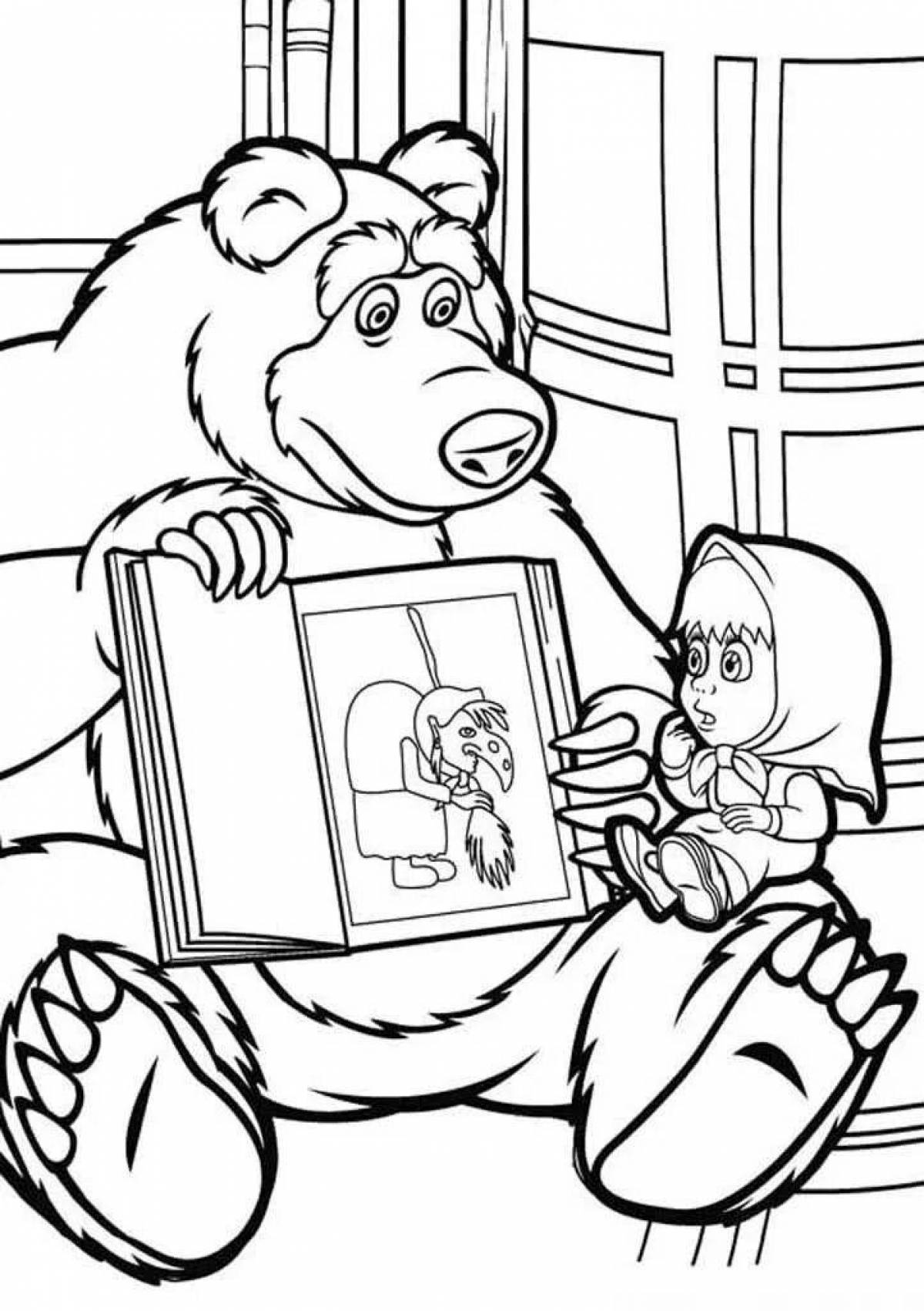 Coloring live bear from masha and bear