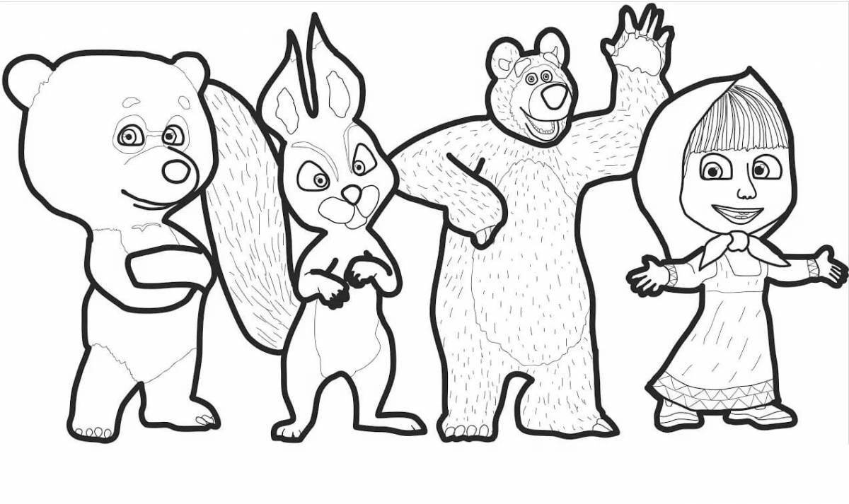 Coloring the outgoing bear from Masha and the bear