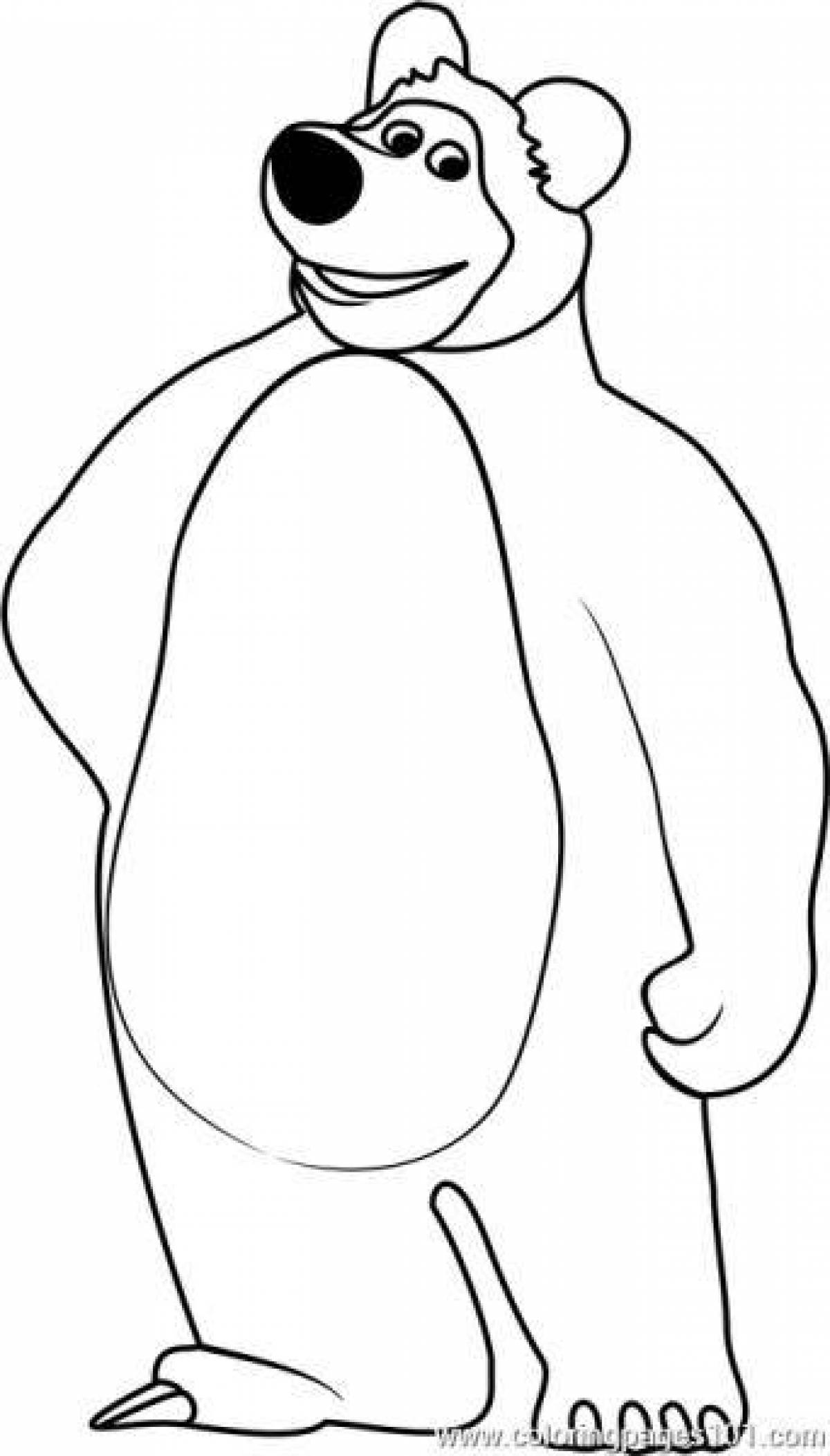 Coloring book bubble bear from Masha and bear