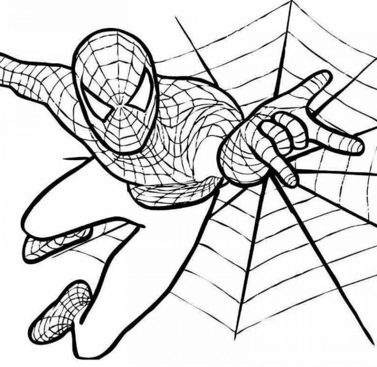 Юмористическая раскраска человек-паук