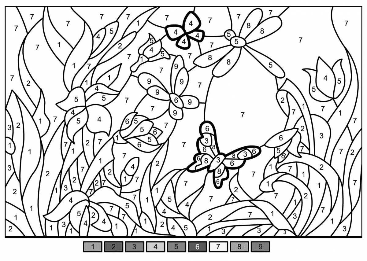 Detailed coloring with numbers