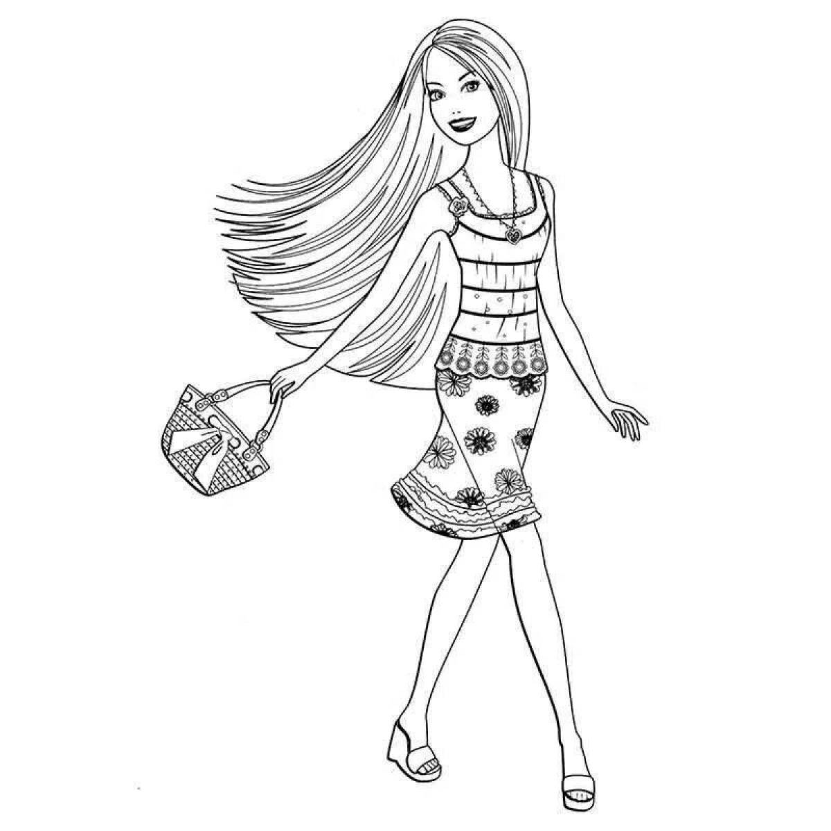 Charming barbie coloring page