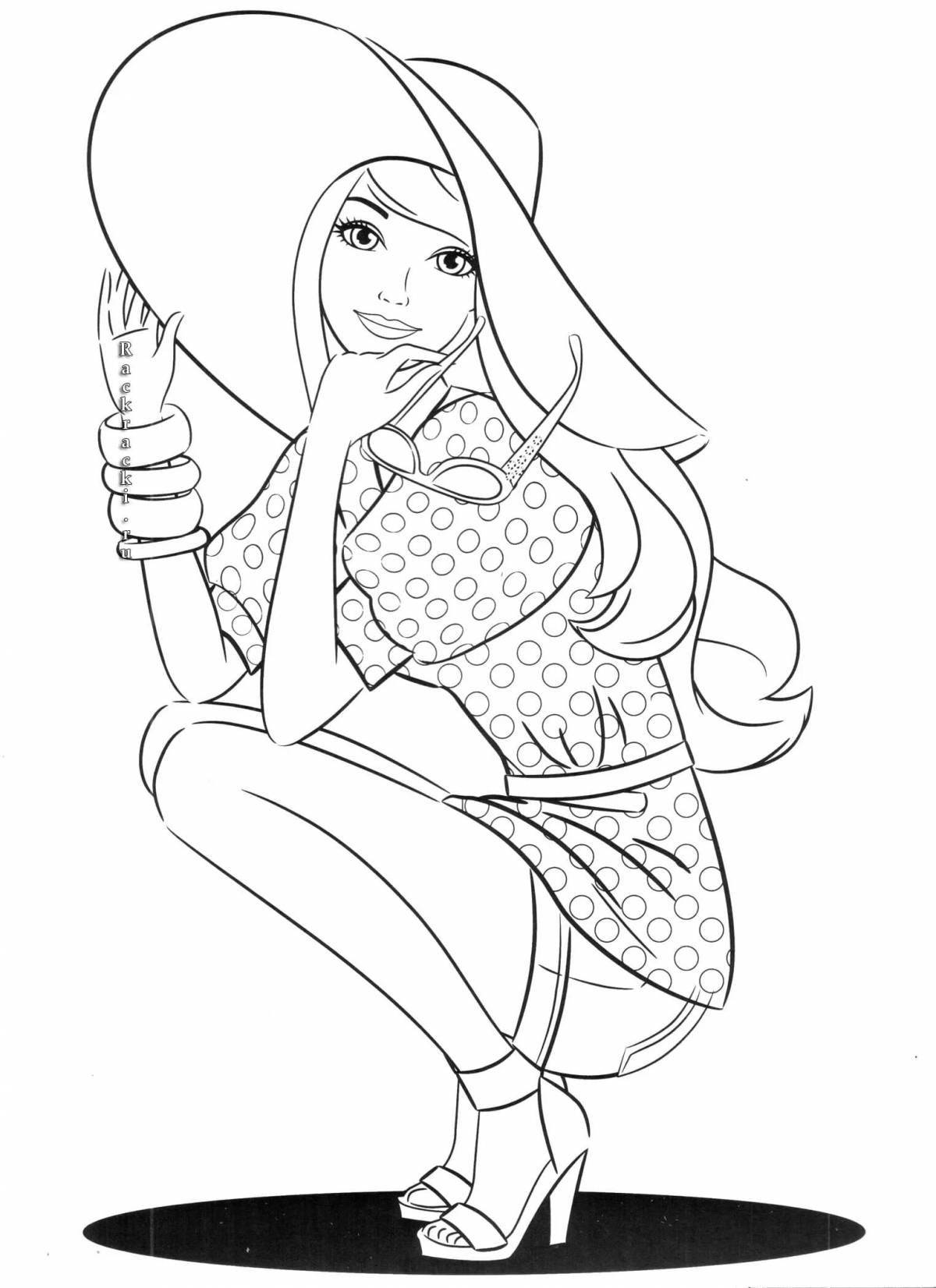 Adorable barbie card coloring book