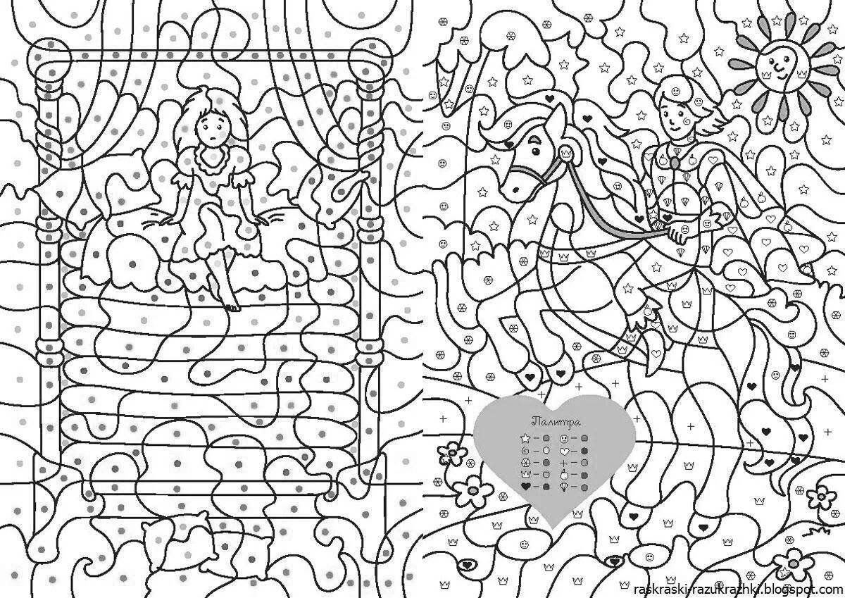 Инновационная раскраска для девочек 11-12 лет по номерам сложная