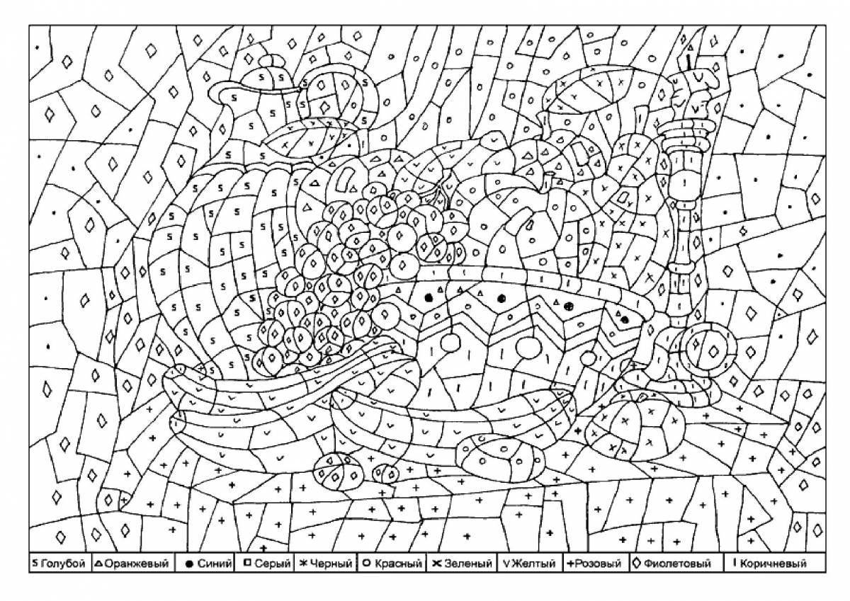 Coloring for girls 11-12 years old by numbers difficult