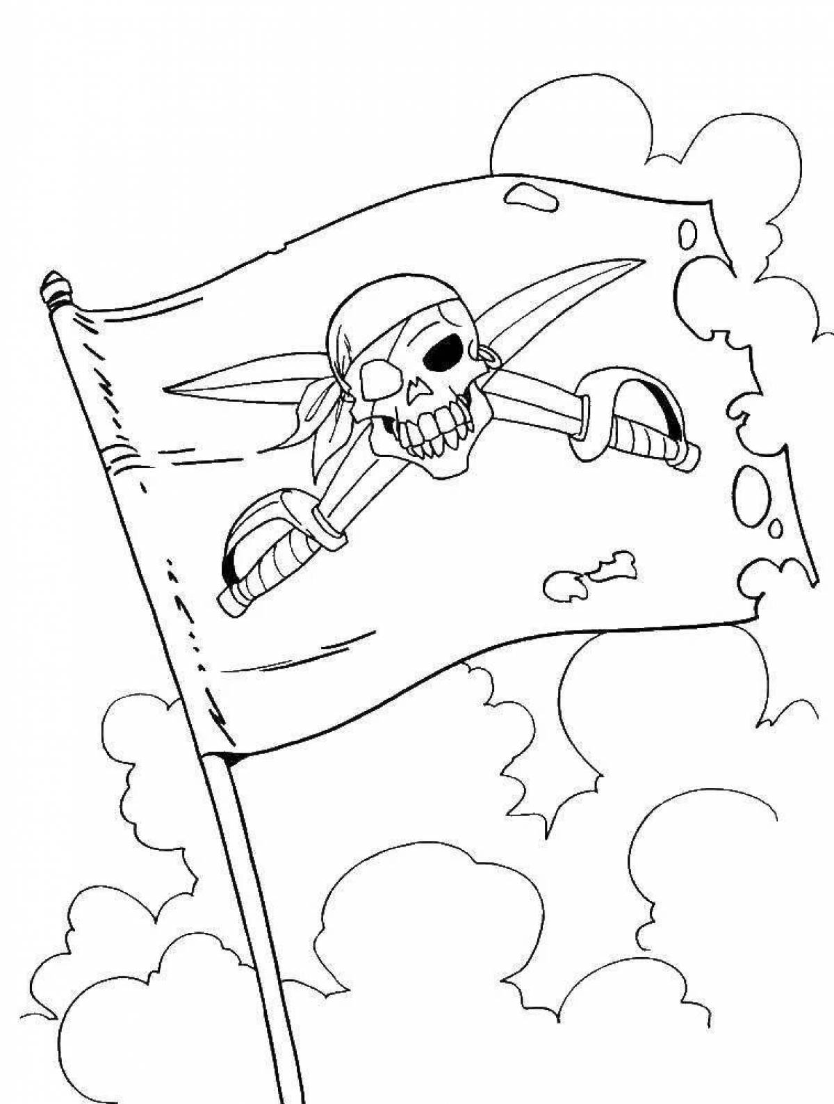 Coloring book formidable pirate