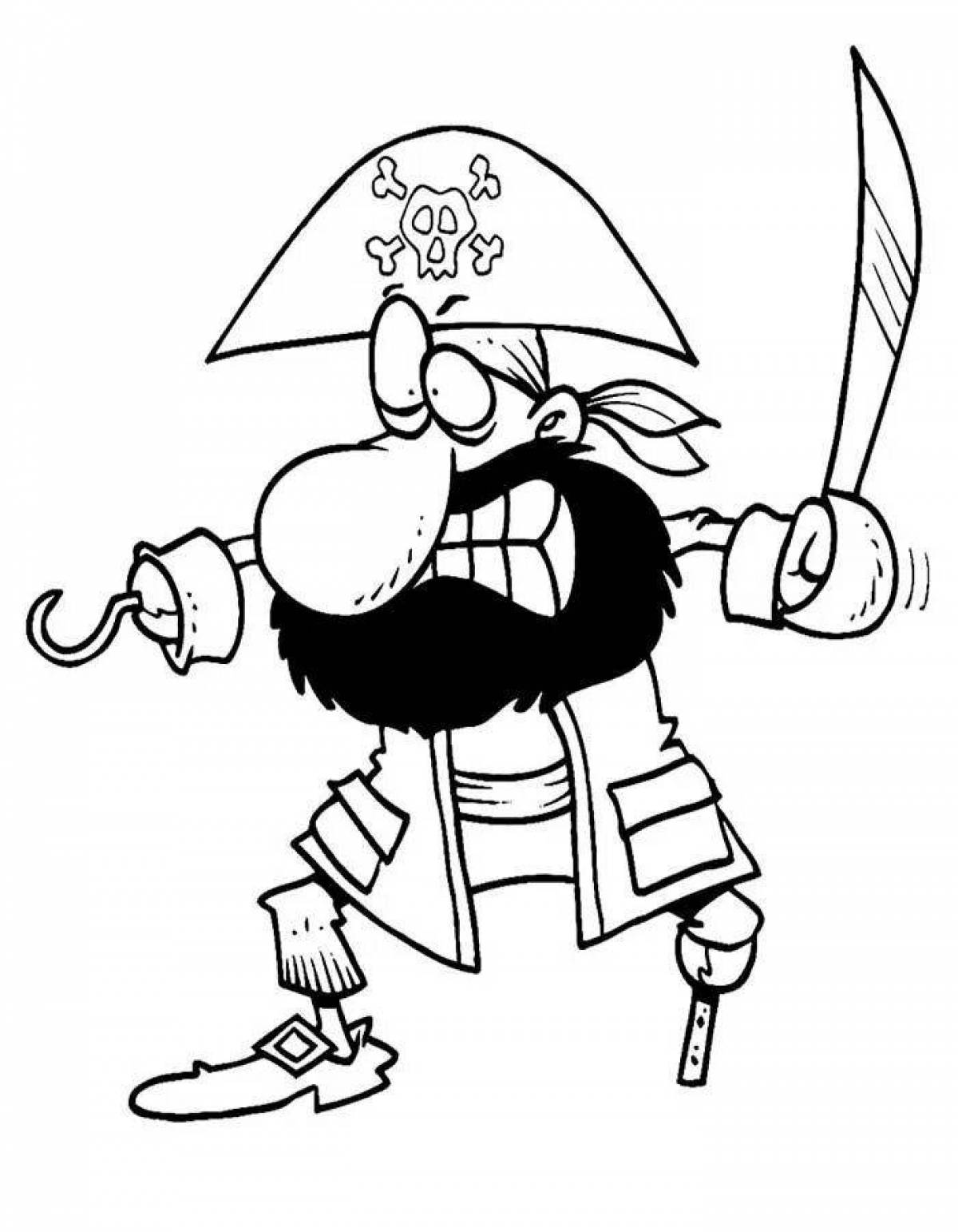 Courageous pirate coloring page