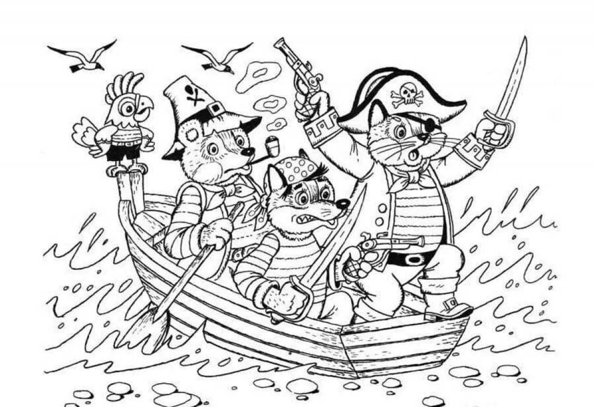 Bright pirate coloring book