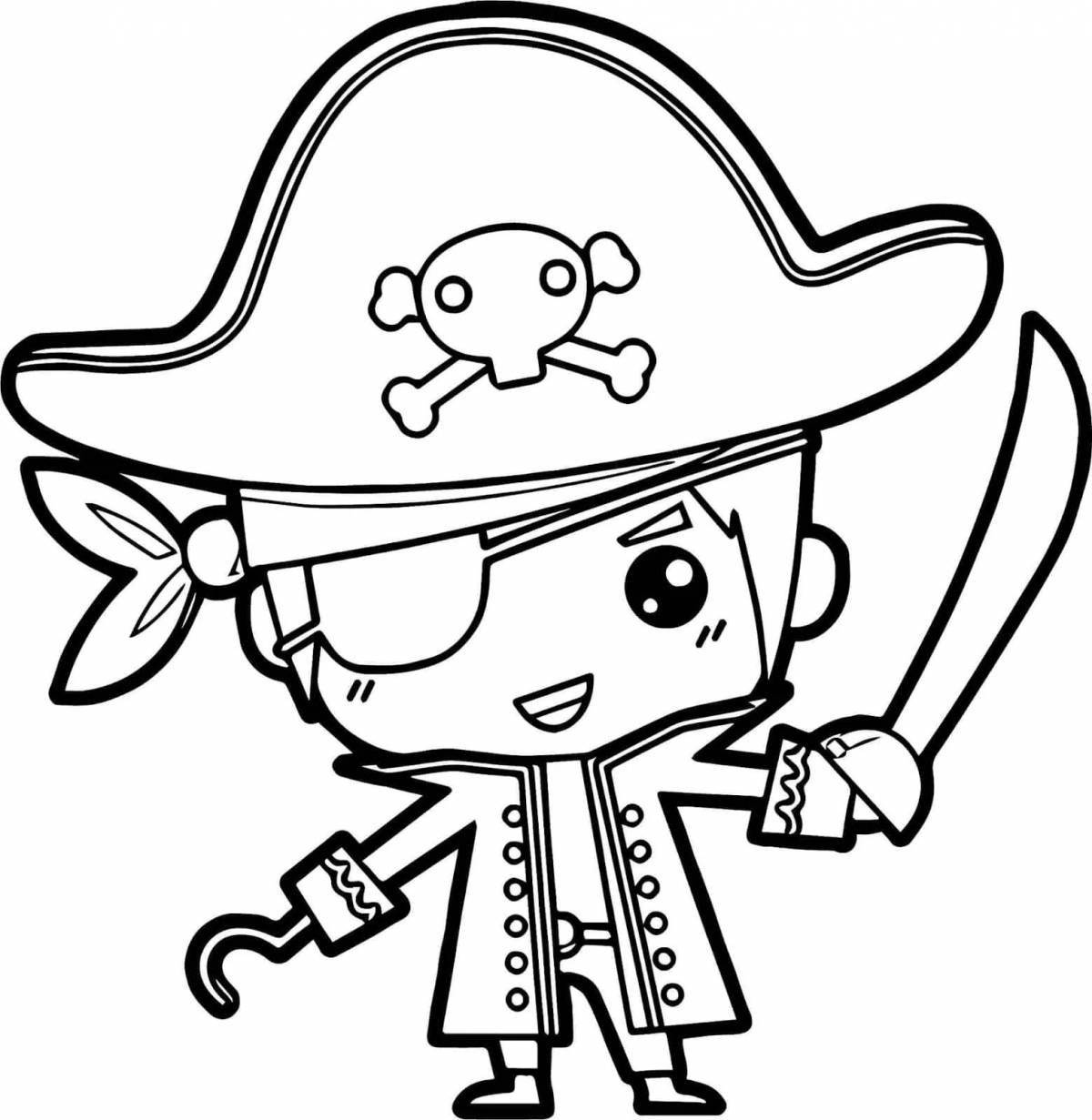 Shiny pirate coloring book