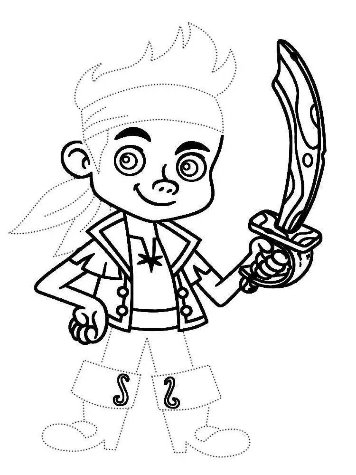 Jolly pirate coloring book