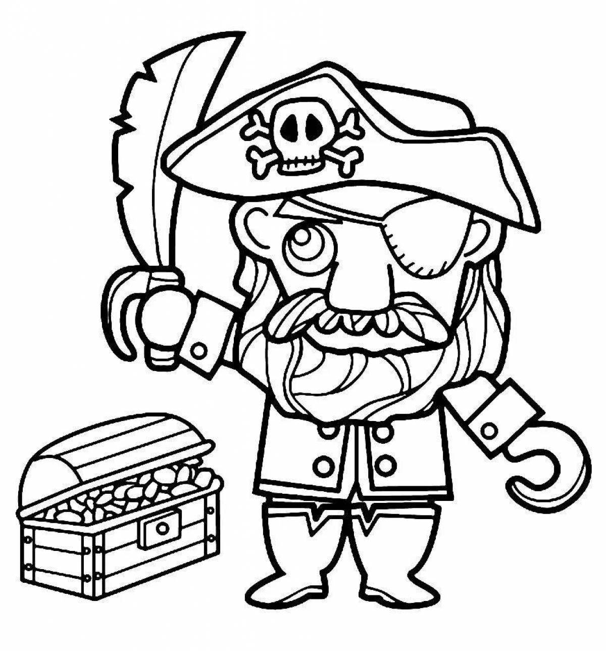 Funny pirate coloring book