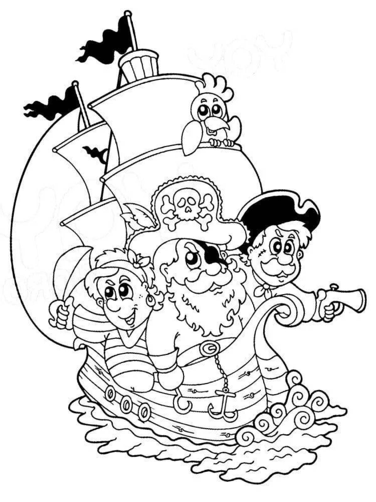 Fancy pirate coloring book