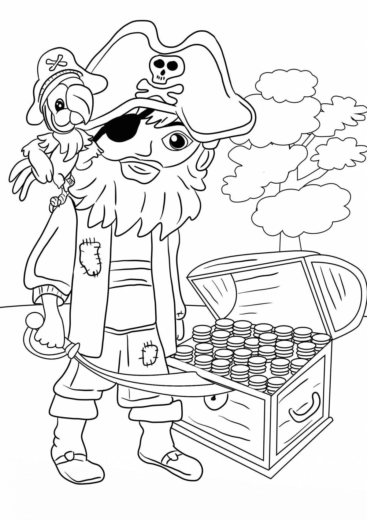 Witty pirate coloring page