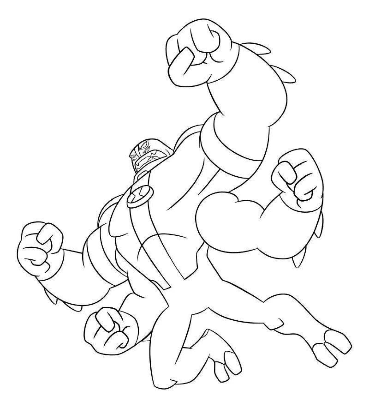 Detailed gujitso coloring page