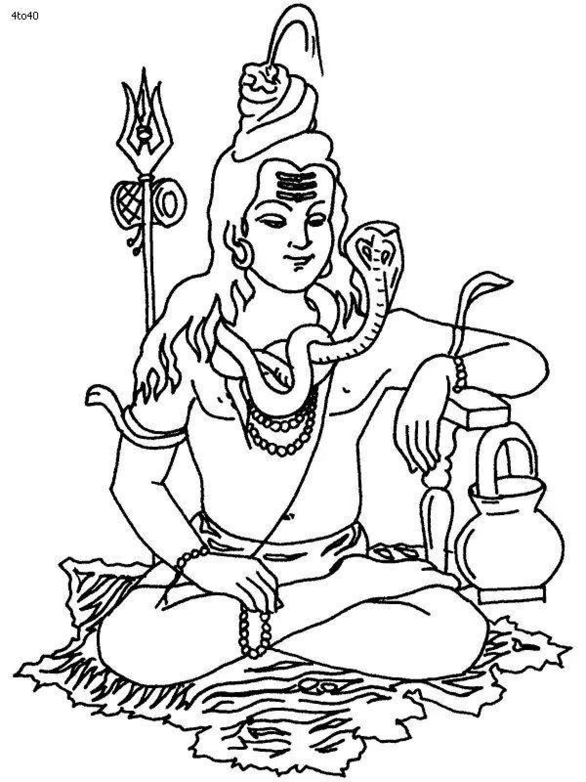 Coloring page joyful shiva