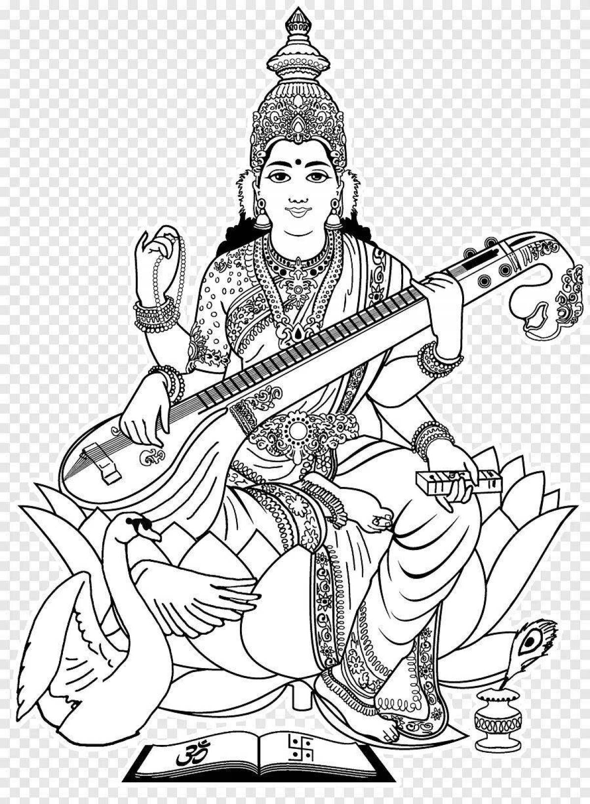 Charming shiva coloring page